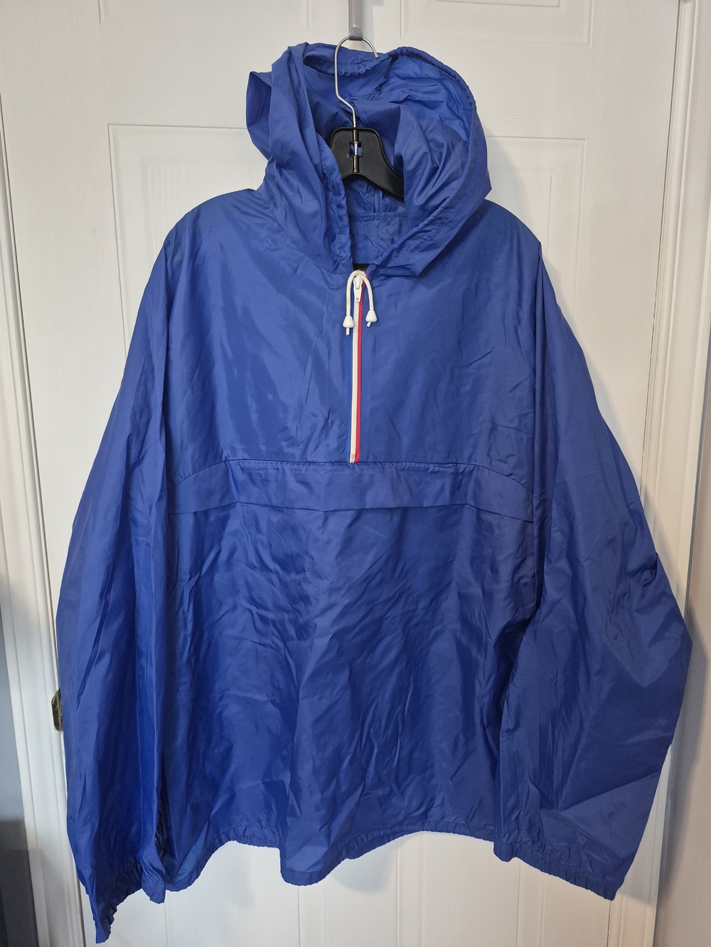 Vintage Eaton Birkdale Packable Anorak Windbreaker Jacket Blue Tricolor Zip XL